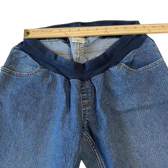 Motherhood Maternity Jeans Petite Medium Stretch Bootcut Below Belly Band Denim - Picture 10 of 12